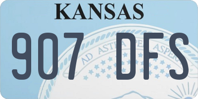 KS license plate 907DFS
