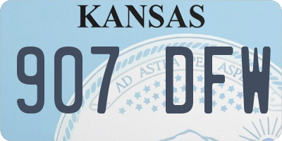 KS license plate 907DFW