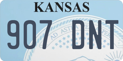 KS license plate 907DNT