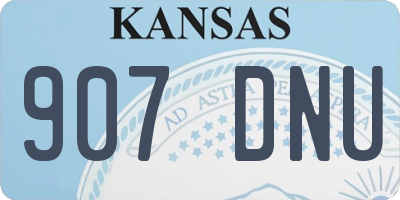 KS license plate 907DNU