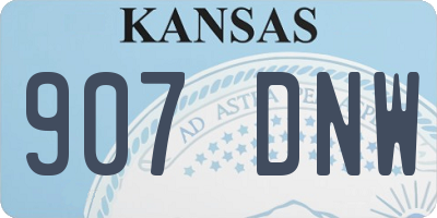 KS license plate 907DNW