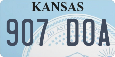KS license plate 907DOA