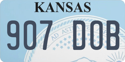 KS license plate 907DOB