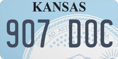 KS license plate 907DOC