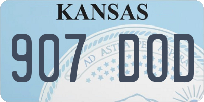 KS license plate 907DOD