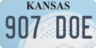 KS license plate 907DOE
