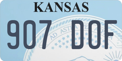 KS license plate 907DOF