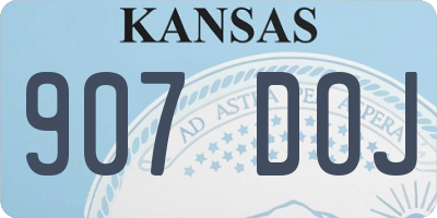 KS license plate 907DOJ