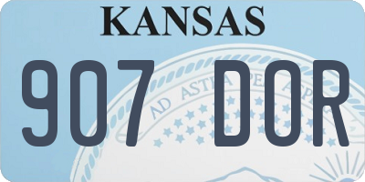 KS license plate 907DOR