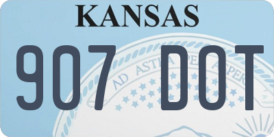 KS license plate 907DOT