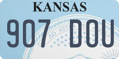 KS license plate 907DOU