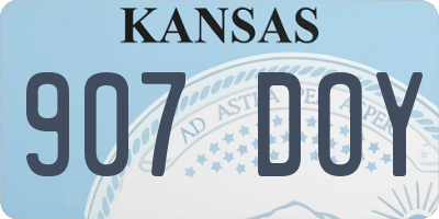 KS license plate 907DOY