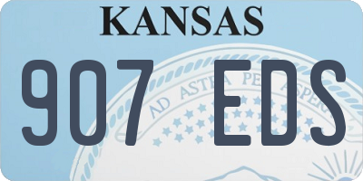 KS license plate 907EDS