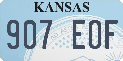 KS license plate 907EOF