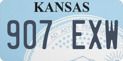 KS license plate 907EXW