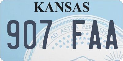 KS license plate 907FAA