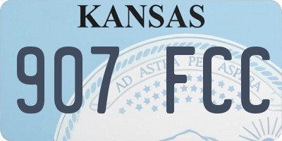KS license plate 907FCC