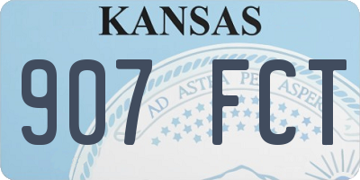 KS license plate 907FCT