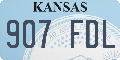 KS license plate 907FDL