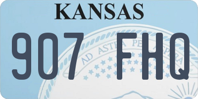 KS license plate 907FHQ