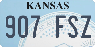 KS license plate 907FSZ