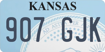 KS license plate 907GJK