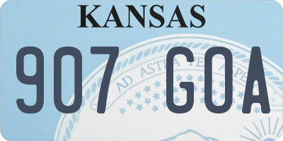 KS license plate 907GOA