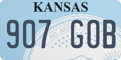 KS license plate 907GOB