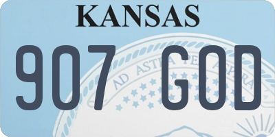 KS license plate 907GOD