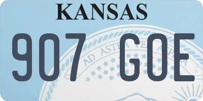 KS license plate 907GOE