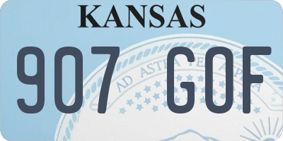 KS license plate 907GOF