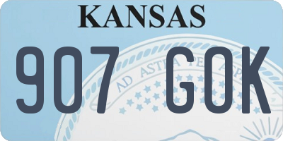 KS license plate 907GOK