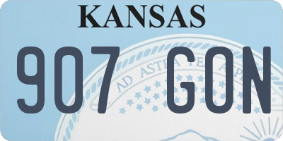 KS license plate 907GON