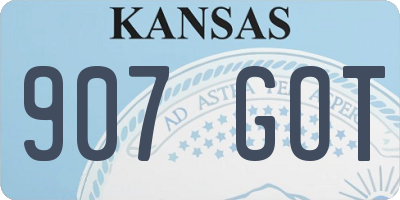 KS license plate 907GOT