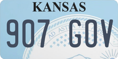 KS license plate 907GOV