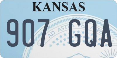 KS license plate 907GQA