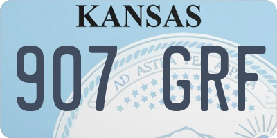 KS license plate 907GRF