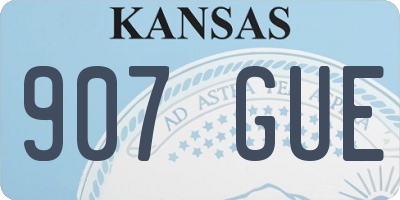 KS license plate 907GUE