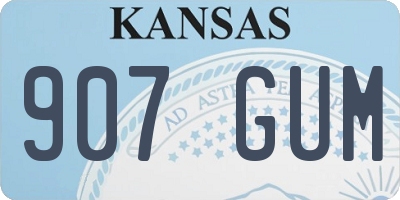 KS license plate 907GUM