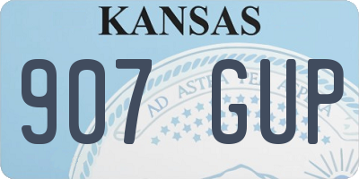 KS license plate 907GUP