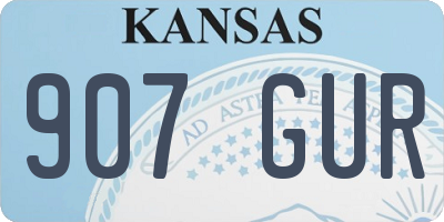 KS license plate 907GUR