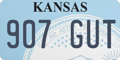 KS license plate 907GUT