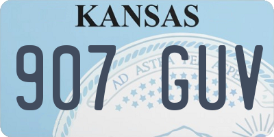 KS license plate 907GUV
