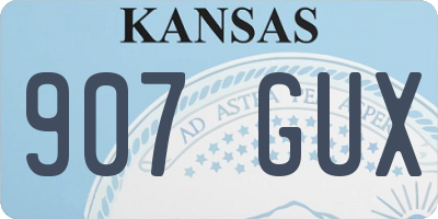 KS license plate 907GUX