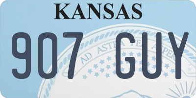 KS license plate 907GUY