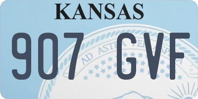 KS license plate 907GVF