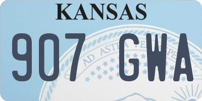 KS license plate 907GWA
