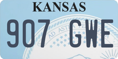 KS license plate 907GWE