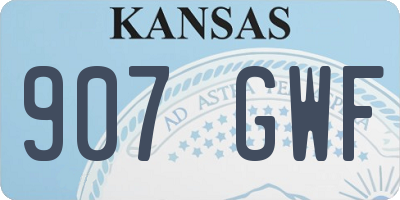 KS license plate 907GWF
