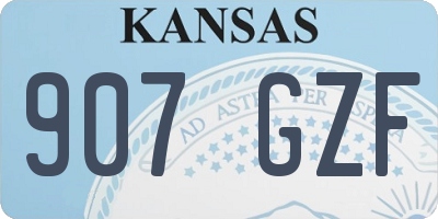 KS license plate 907GZF